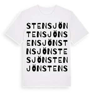 Stensjön ordlek t-shirt – ekologisk bomull t-shirt från Pinshirt