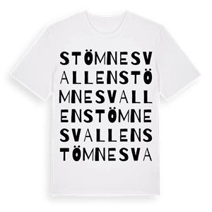 Stömnesvallen ordlek t-shirt – ekologisk bomull t-shirt från Pinshirt