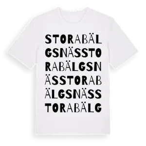 Stora Bälgsnäs ordlek t-shirt – ekologisk bomull t-shirt från Pinshirt