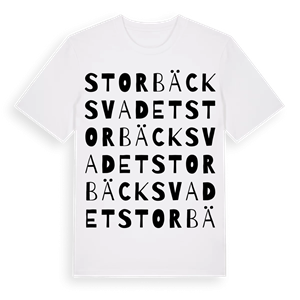 Storbäcksvadet ordlek t-shirt – ekologisk bomull t-shirt från Pinshirt