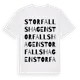 White t-shirt med Storfallshagen ordlek t-shirt