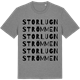 Mid Heather Gray t-shirt med Storlugnströmmen ordlek t-shirt