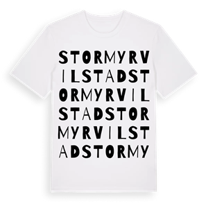 Stormyr vilstad ordlek t-shirt – ekologisk bomull t-shirt från Pinshirt