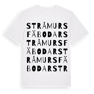 Stråmurs fäbodar ordlek t-shirt – ekologisk bomull t-shirt från Pinshirt