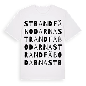 Strandfäbodarna ordlek t-shirt – ekologisk bomull t-shirt från Pinshirt