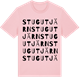 Pink Cotton t-shirt med Stugutjärn ordlek t-shirt
