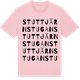 Pink Cotton t-shirt med Stuttjärnstugan ordlek t-shirt