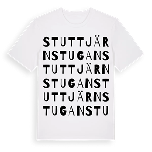 Stuttjärnstugan ordlek t-shirt – ekologisk bomull t-shirt från Pinshirt