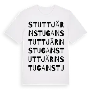 Stuttjärnstugan ordlek t-shirt – ekologisk bomull t-shirt från Pinshirt