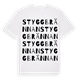 White t-shirt med Styggbrännan ordlek t-shirt