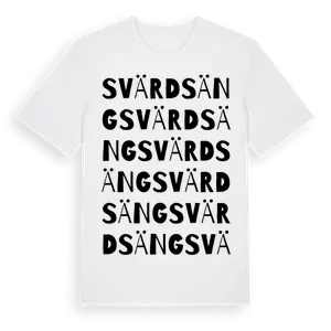 Svärdsäng ordlek t-shirt – ekologisk bomull t-shirt från Pinshirt