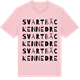 Pink Cotton t-shirt med Svartbäcken Nedre ordlek t-shirt