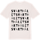 Vintage White t-shirt med Svarthålet ordlek t-shirt