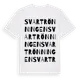 White t-shirt med Svartrönningen ordlek t-shirt