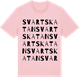Pink Cotton t-shirt med Svartskatan ordlek t-shirt
