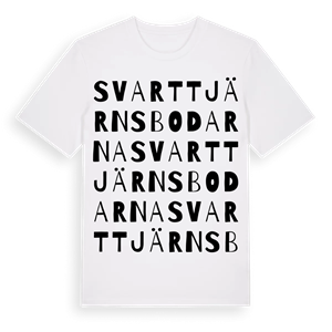 Svarttjärnsbodarna ordlek t-shirt – ekologisk bomull t-shirt från Pinshirt