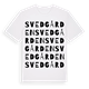 White t-shirt med Svedgården ordlek t-shirt