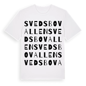 Svedsbovallen ordlek t-shirt – ekologisk bomull t-shirt från Pinshirt