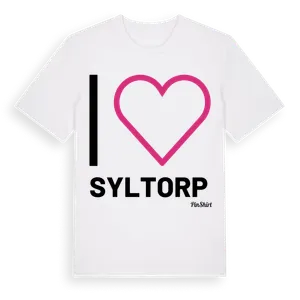 Jag älskar Syltorp t-shirt stort tryck – ekologisk bomull t-shirt från Pinshirt