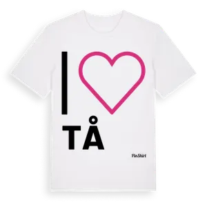 Jag älskar Tå t-shirt stort tryck – ekologisk bomull t-shirt från Pinshirt