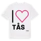 White t-shirt med Jag älskar Tås t-shirt stort tryck