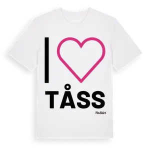 Jag älskar Tåss t-shirt stort tryck – ekologisk bomull t-shirt från Pinshirt