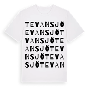 Tevansjö ordlek t-shirt – ekologisk bomull t-shirt från Pinshirt