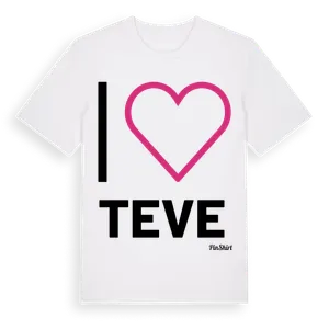 Jag älskar Teve t-shirt stort tryck – ekologisk bomull t-shirt från Pinshirt