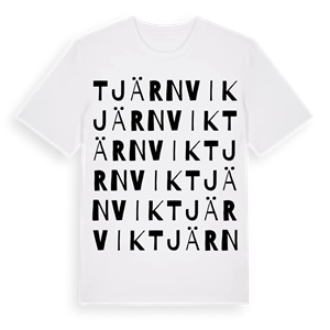 Tjärnvik ordlek t-shirt – ekologisk bomull t-shirt från Pinshirt