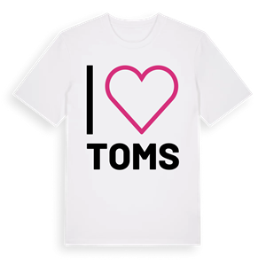 Jag älskar Toms t-shirt stort tryck – ekologisk bomull t-shirt från Pinshirt