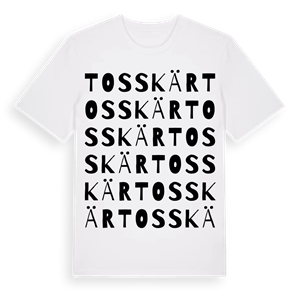 Tosskär ordlek t-shirt – ekologisk bomull t-shirt från Pinshirt