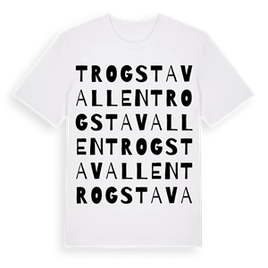 Trogstavallen ordlek t-shirt – ekologisk bomull t-shirt från Pinshirt