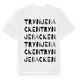 White t-shirt med Trynjebacken ordlek t-shirt