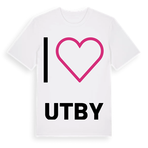 Jag älskar Utby t-shirt stort tryck – ekologisk bomull t-shirt från Pinshirt