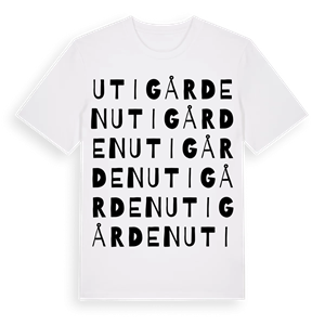 Utigården ordlek t-shirt – ekologisk bomull t-shirt från Pinshirt