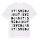 White t-shirt med Utisvedjan ordlek t-shirt
