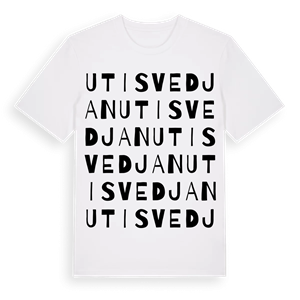 Utisvedjan ordlek t-shirt – ekologisk bomull t-shirt från Pinshirt