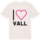 Vintage White t-shirt med Jag älskar Vall t-shirt stort tryck