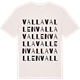 Vintage White t-shirt med Vallavallen ordlek t-shirt