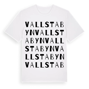 Vallstabyn ordlek t-shirt – ekologisk bomull t-shirt från Pinshirt