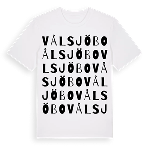 Vålsjöbo ordlek t-shirt – ekologisk bomull t-shirt från Pinshirt