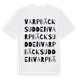 White t-shirt med Varpbäcksudden ordlek t-shirt