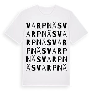 Varpnäs ordlek t-shirt – ekologisk bomull t-shirt från Pinshirt
