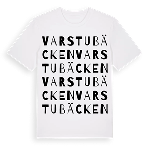 Varstubäcken ordlek t-shirt – ekologisk bomull t-shirt från Pinshirt
