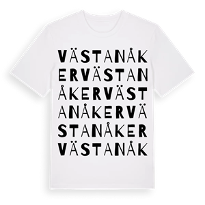 Västanåker ordlek t-shirt – ekologisk bomull t-shirt från Pinshirt