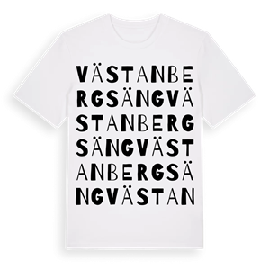 Västanbergsäng ordlek t-shirt – ekologisk bomull t-shirt från Pinshirt