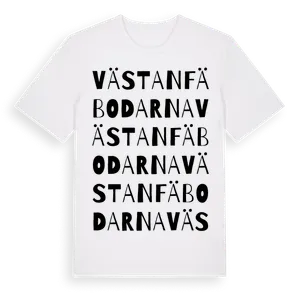 Västanfäbodarna ordlek t-shirt – ekologisk bomull t-shirt från Pinshirt