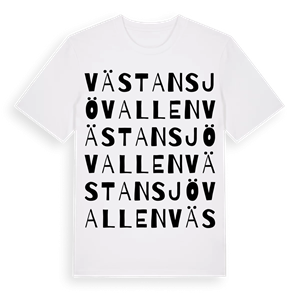 Västansjövallen ordlek t-shirt – ekologisk bomull t-shirt från Pinshirt