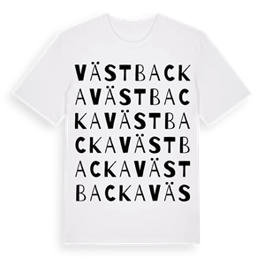 Västbacka ordlek t-shirt – ekologisk bomull t-shirt från Pinshirt