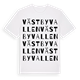 White t-shirt med Västbyvallen ordlek t-shirt